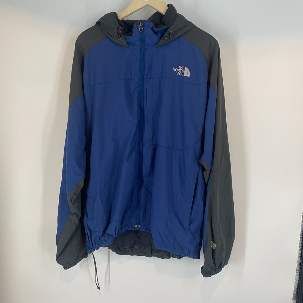 Vintage North Face HydrenaLite Hooded Windbreaker Jacket Blue Black Mens XL